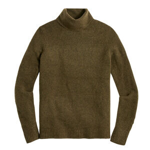 J.CREW HEATHER LODEN GREEN EXTRA SOFT YARN TURTLENECK SWEATER BL761 SIZE LARGE